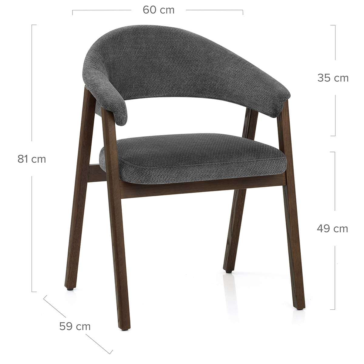 Silla Tela Roble Oscuro - Amber Gris Oscuro