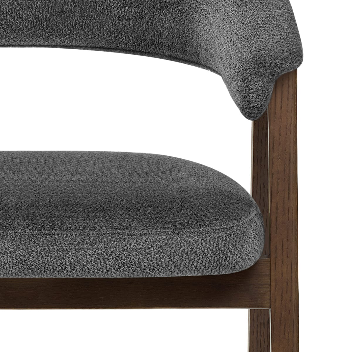 Silla Tela Roble Oscuro - Amber Gris Oscuro