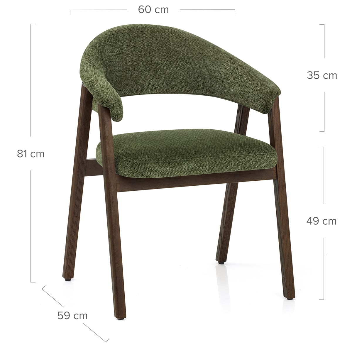 Silla Tela Roble Oscuro - Amber Verde