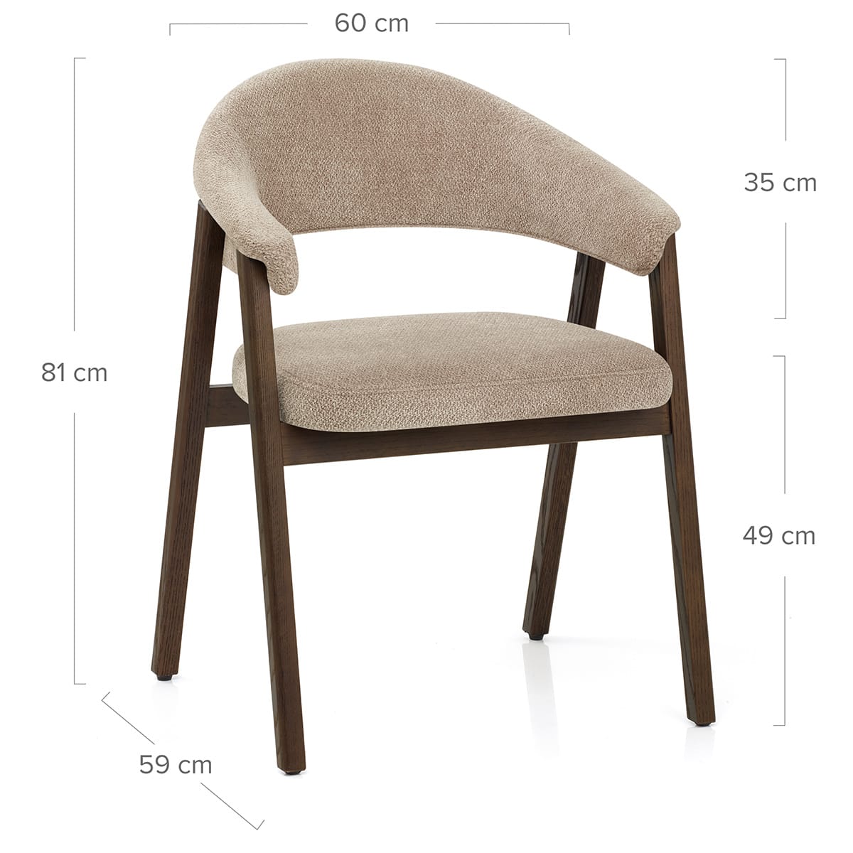 Silla Tela Roble Oscuro - Amber Gris Pardo