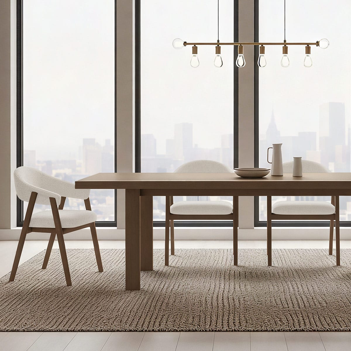Silla Tela Roble - Amber Crema