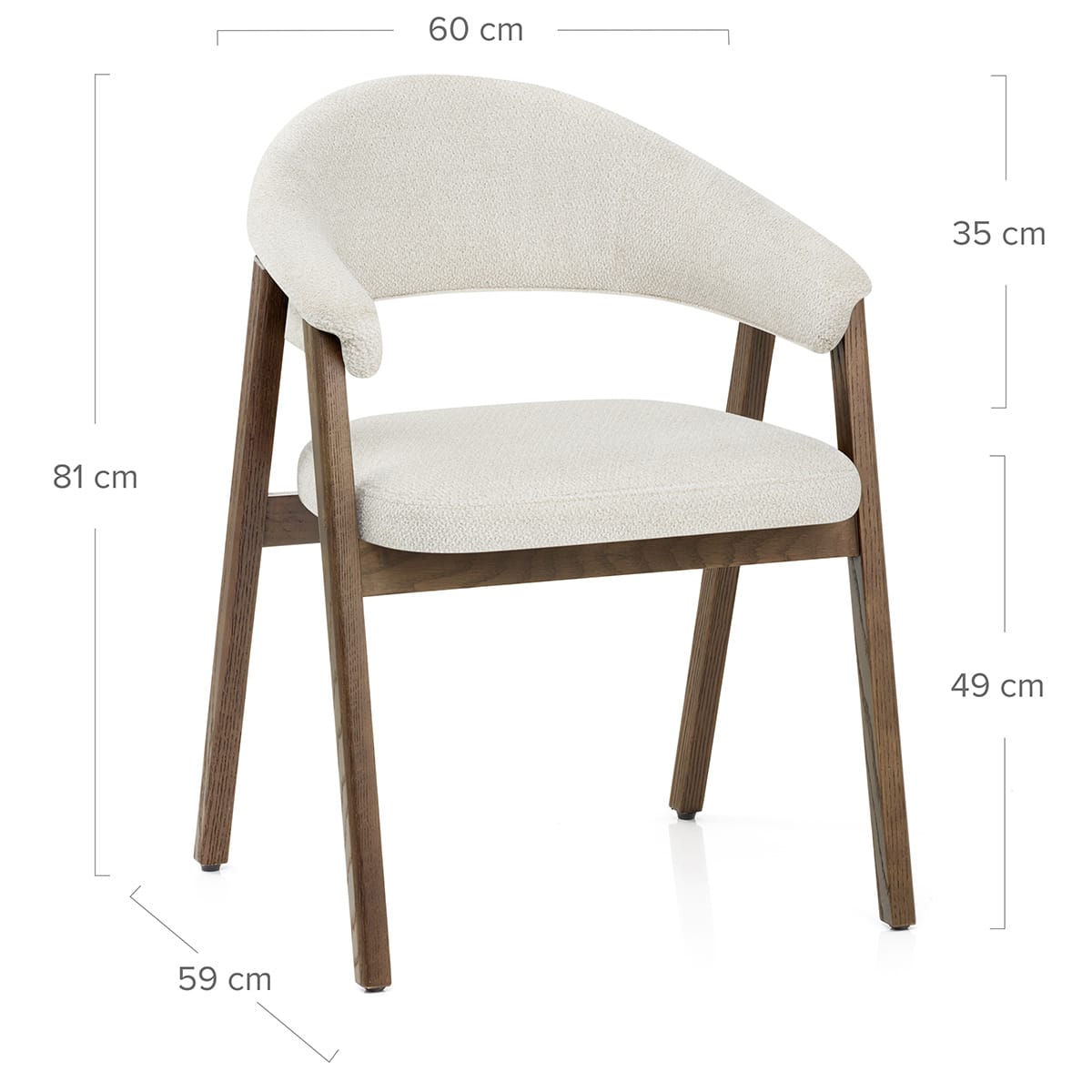 Silla Tela Roble - Amber Crema