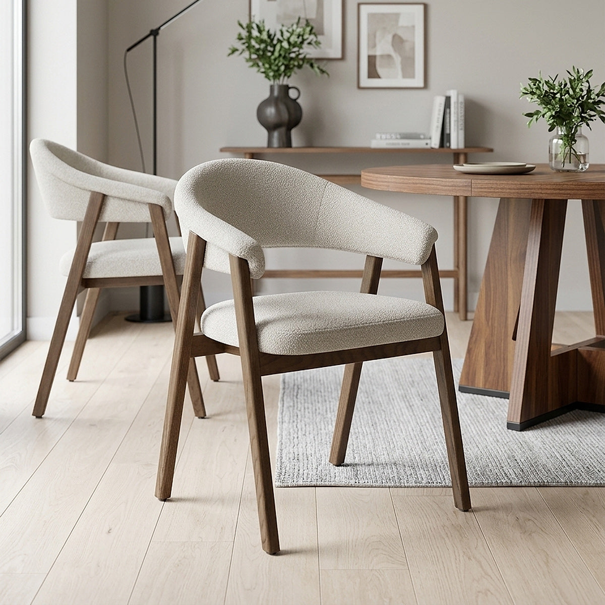 Silla Tela Roble - Amber Crema