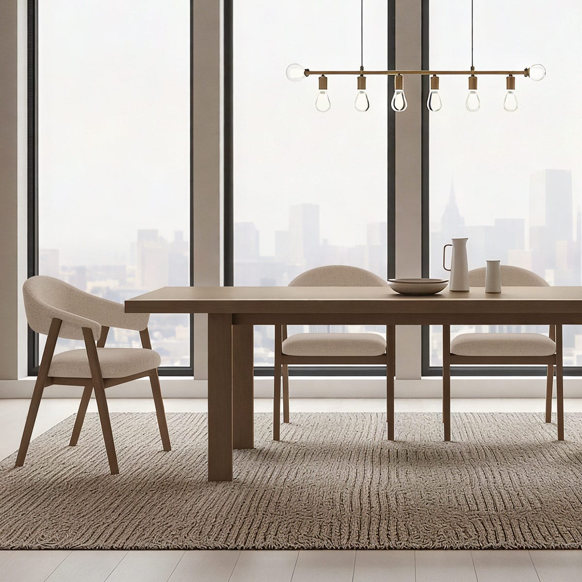 Silla Tela Roble - Amber Gris Pardo