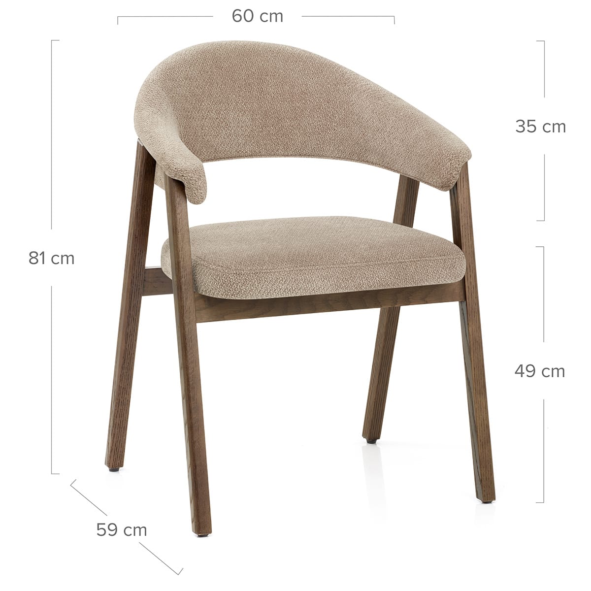 Silla Tela Roble - Amber Gris Pardo