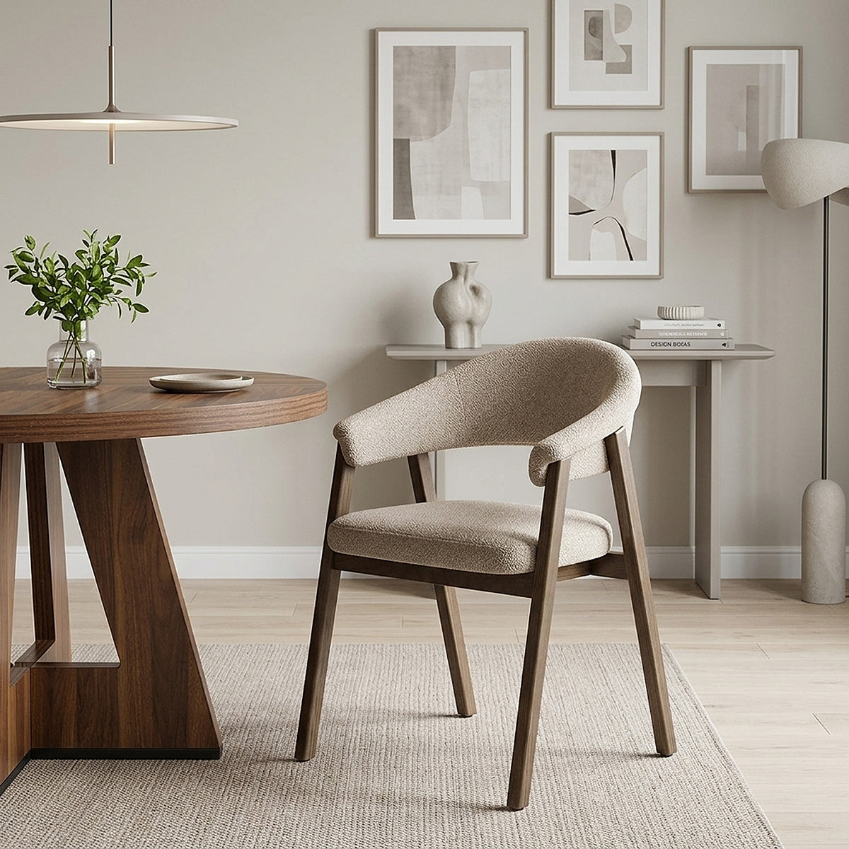 Silla Tela Roble - Amber Gris Pardo