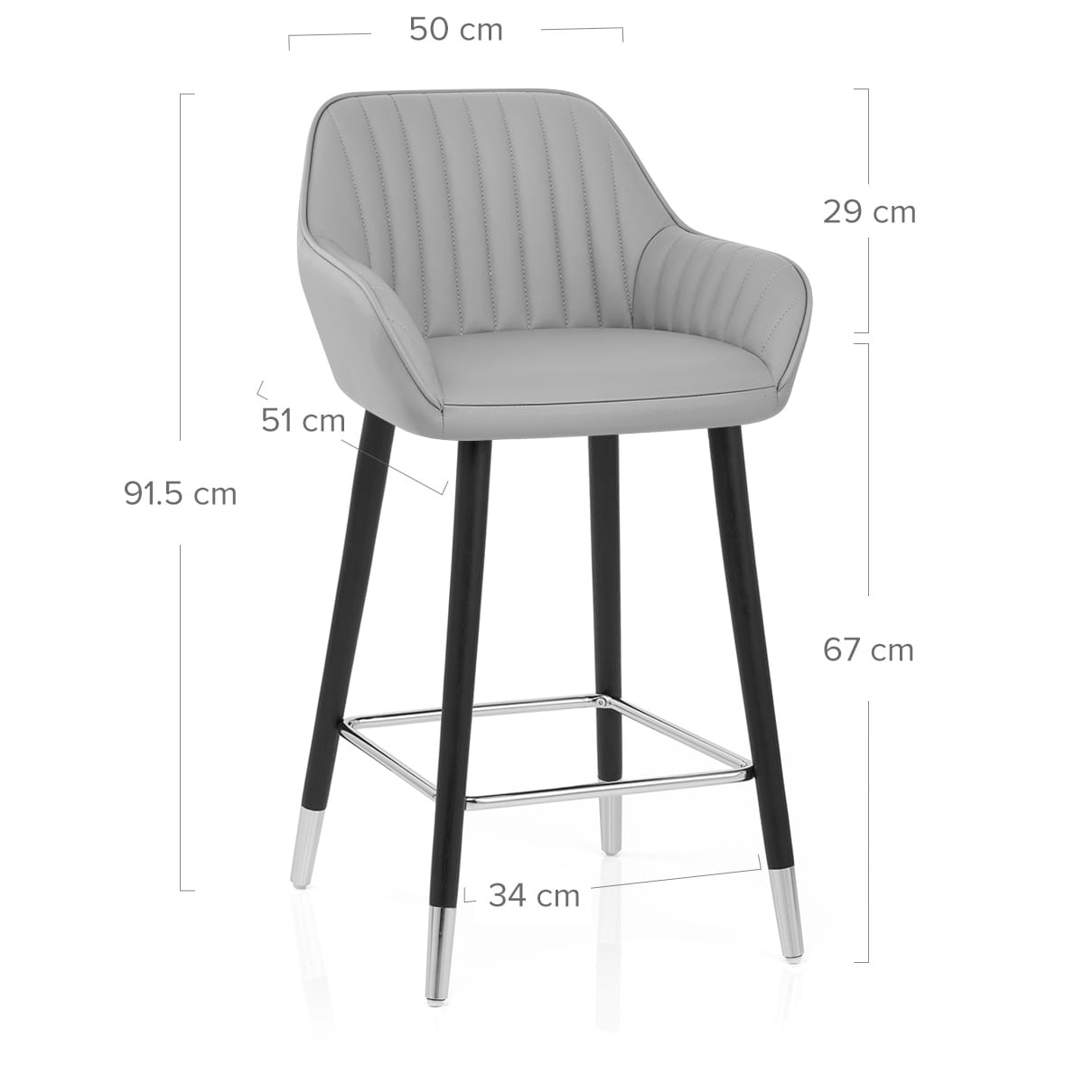 Taburete Cuero Sintético - Apres Grande Gris