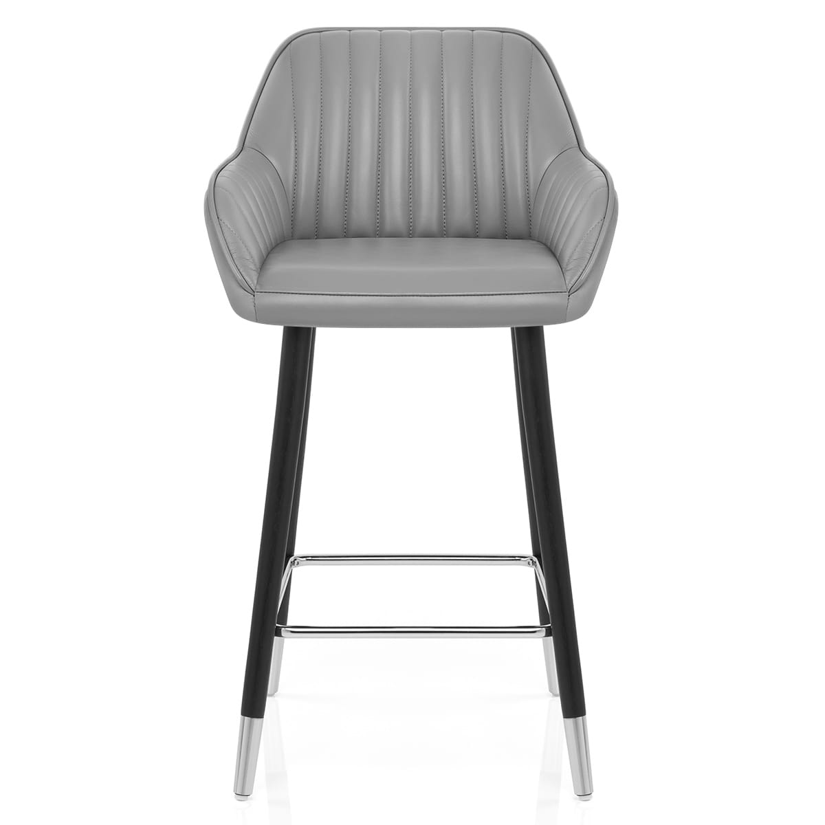 Taburete Cuero Real - Apres Grande Gris