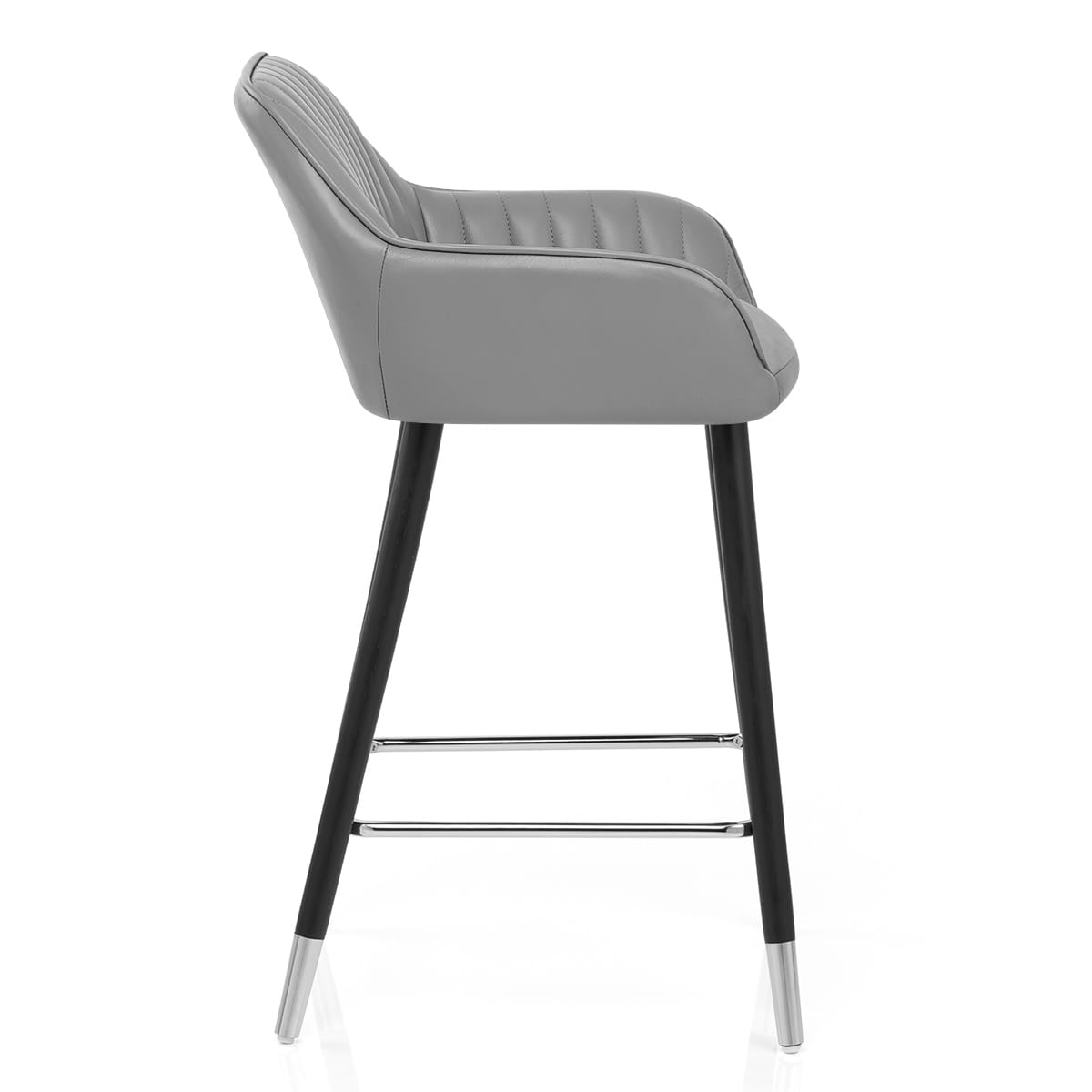 Taburete Cuero Real - Apres Grande Gris
