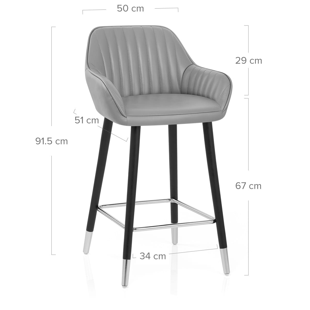 Taburete Cuero Real - Apres Grande Gris