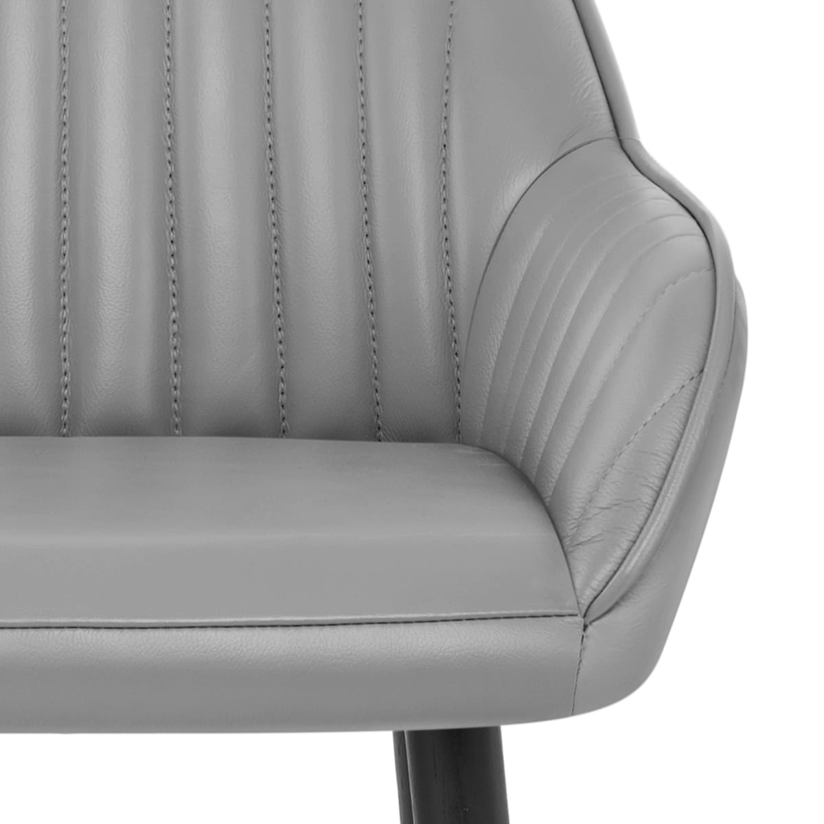 Taburete Cuero Real - Apres Grande Gris