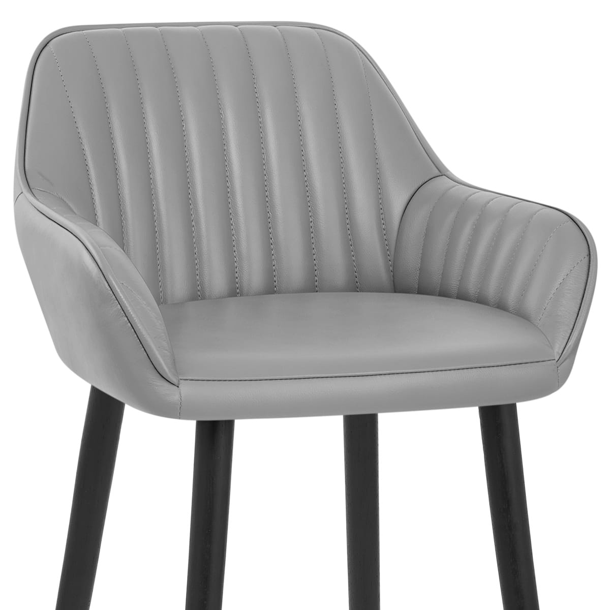 Taburete Cuero Real - Apres Grande Gris