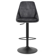 Taburete Terciopelo - Aria Gris Oscuro