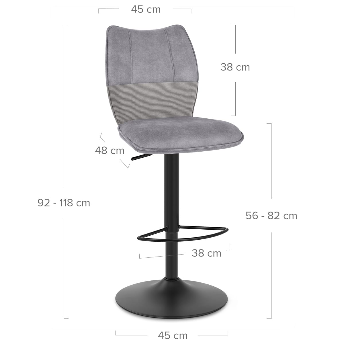 Taburete Terciopelo - Art Gris