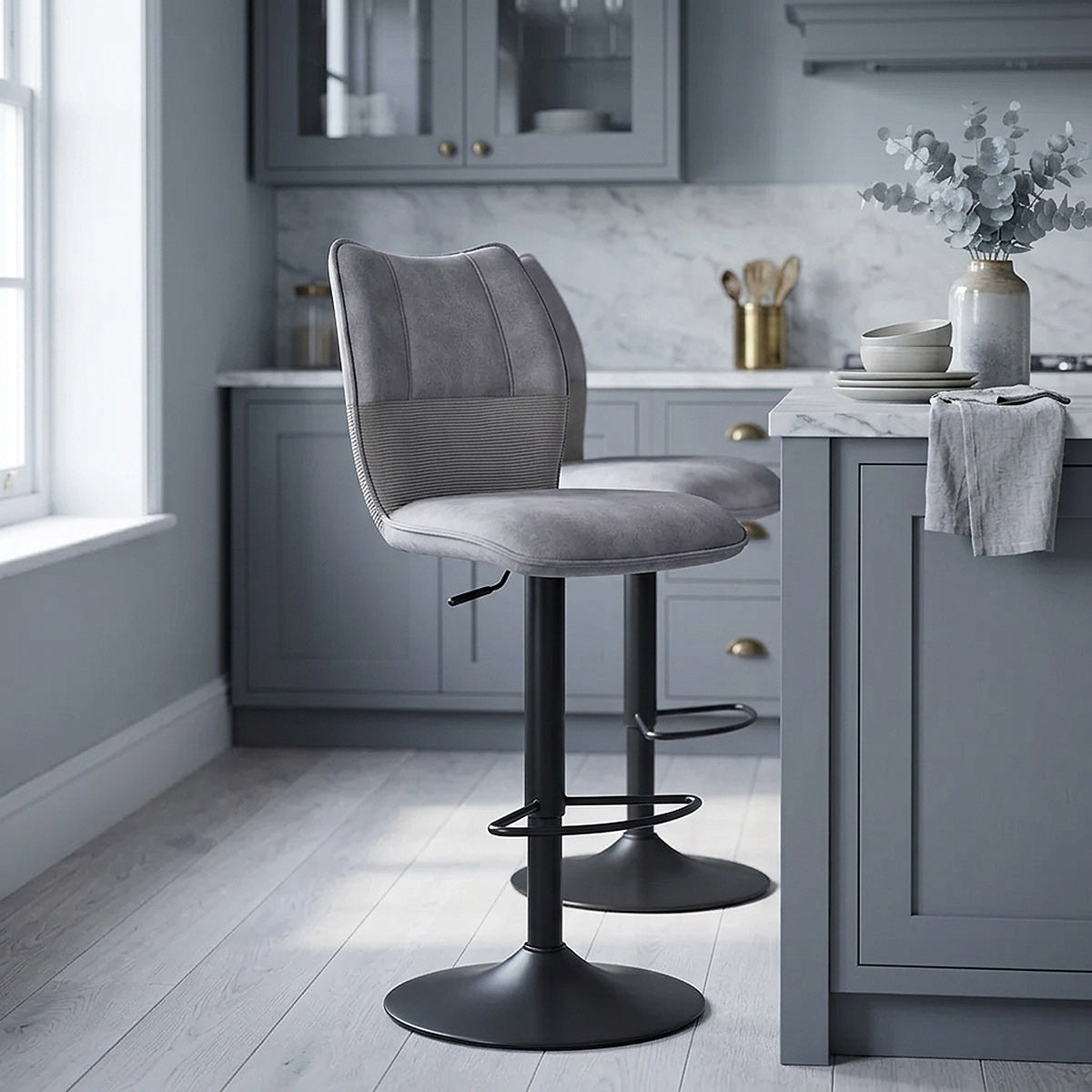 Taburete Terciopelo - Art Gris