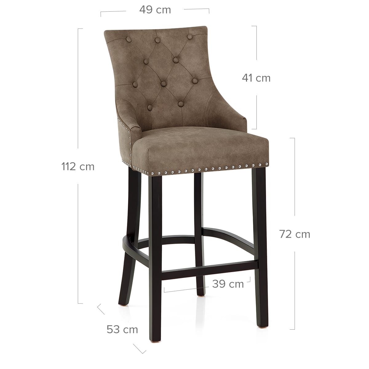 Taburete Polipiel Madera - Ascot Marrón