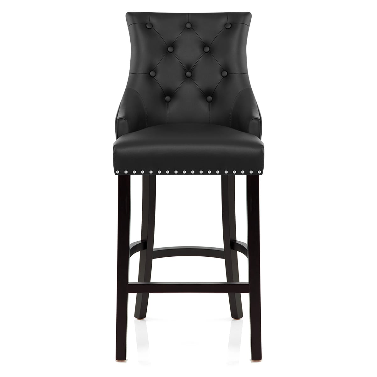 Taburete Cuero Regenerado - Ascot Negro