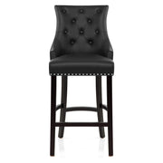 Taburete Cuero Regenerado - Ascot Negro