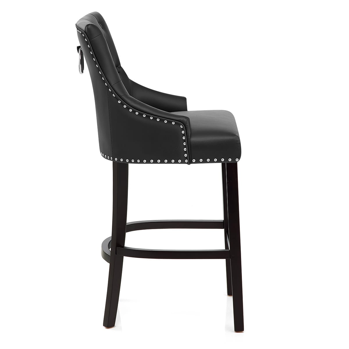 Taburete Cuero Regenerado - Ascot Negro