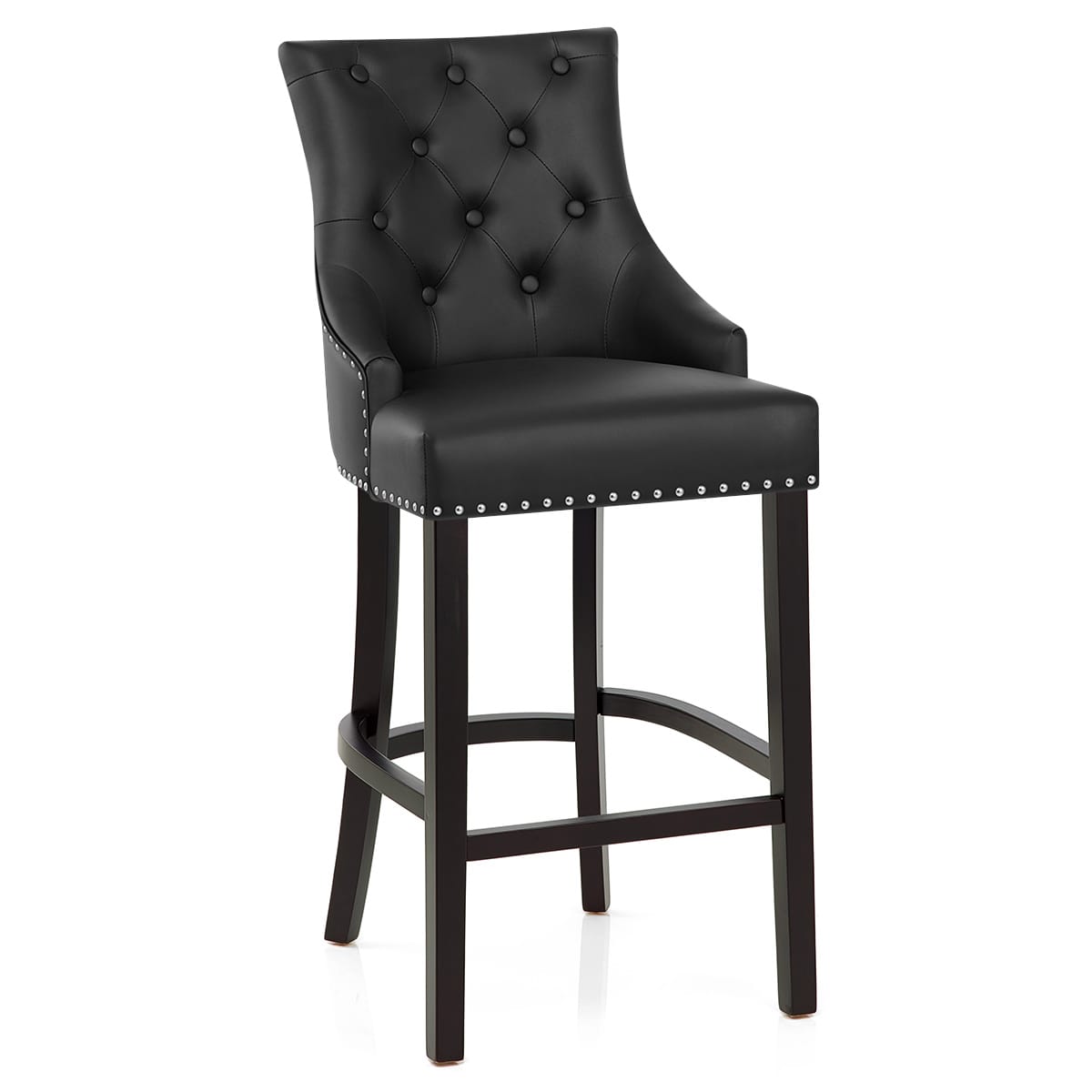 Taburete Cuero Regenerado - Ascot Negro
