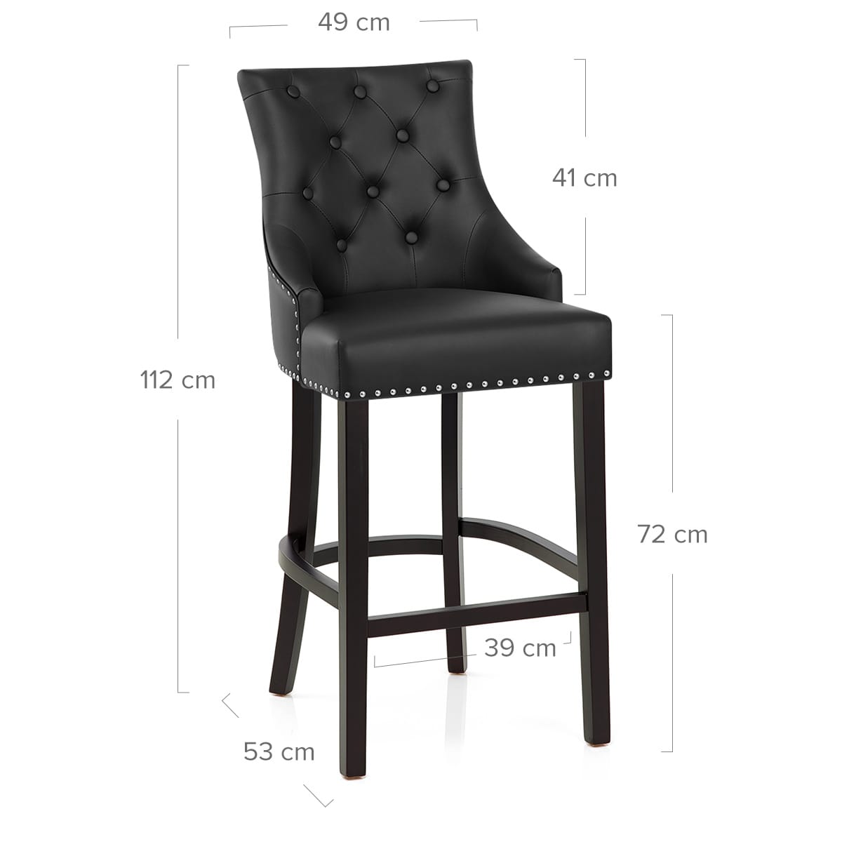 Taburete Cuero Regenerado - Ascot Negro