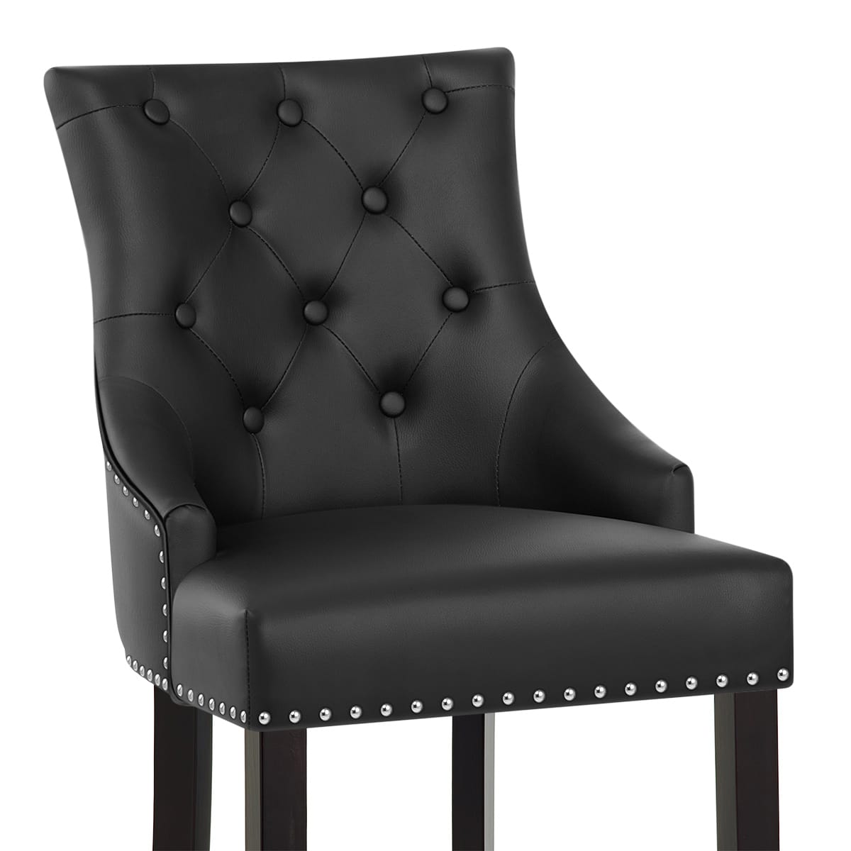 Taburete Cuero Regenerado - Ascot Negro