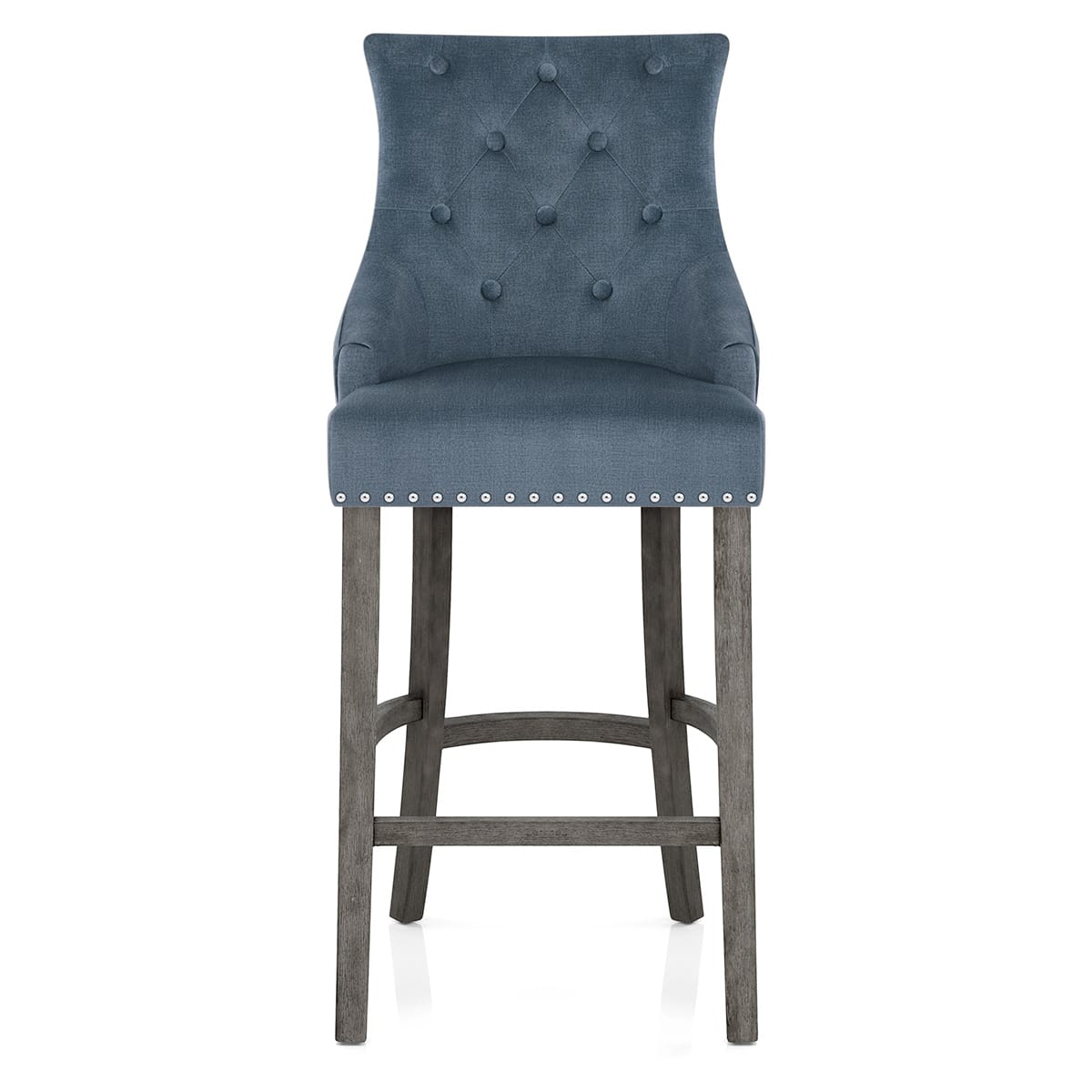 Taburete Tela Madera Gris - Ascot Azul