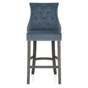 Taburete Tela Madera Gris - Ascot Azul