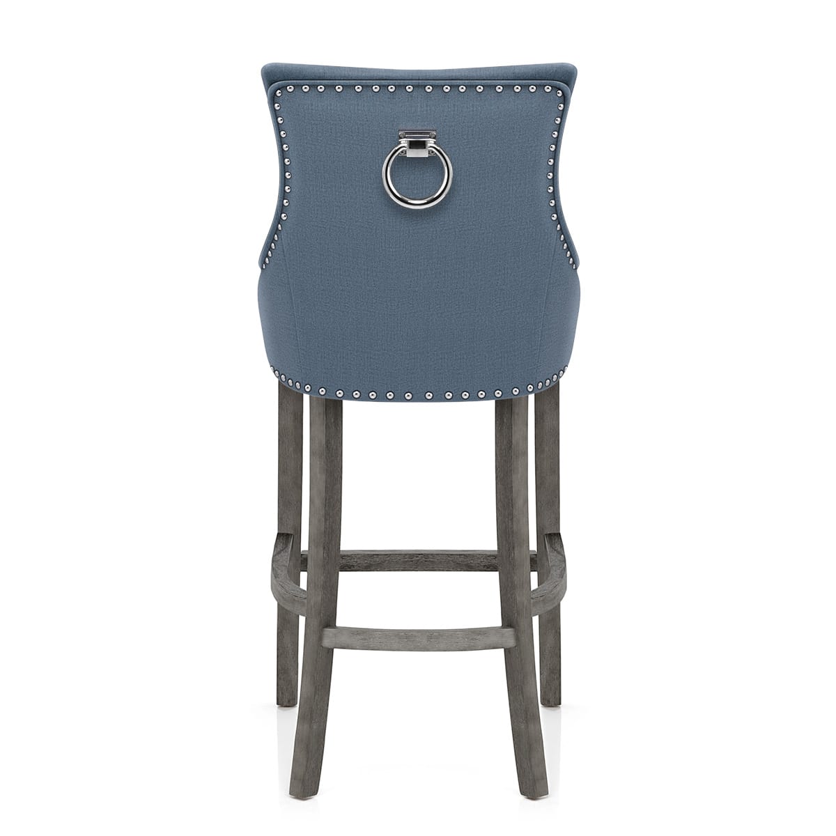 Taburete Tela Madera Gris - Ascot Azul