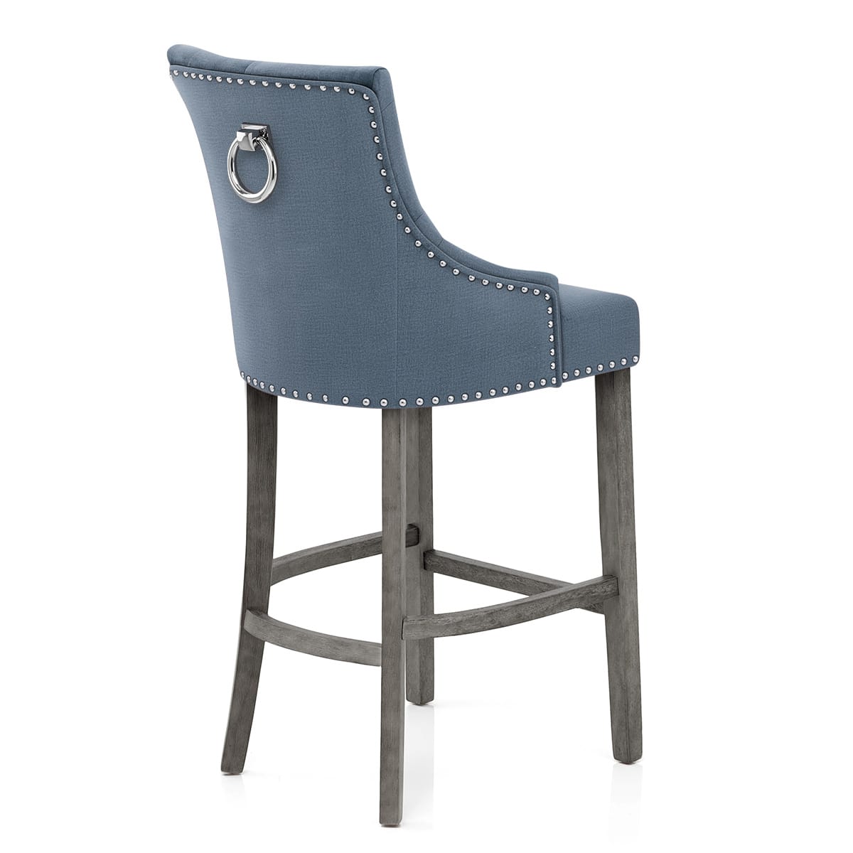 Taburete Tela Madera Gris - Ascot Azul