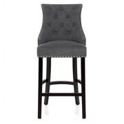 Taburete Madera Tela - Ascot Gris Oscuro