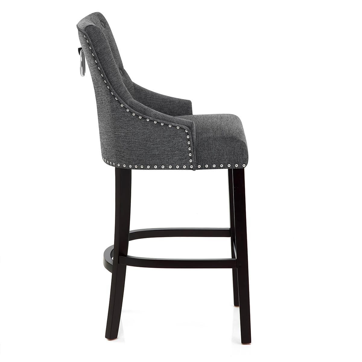 Taburete Madera Tela - Ascot Gris Oscuro
