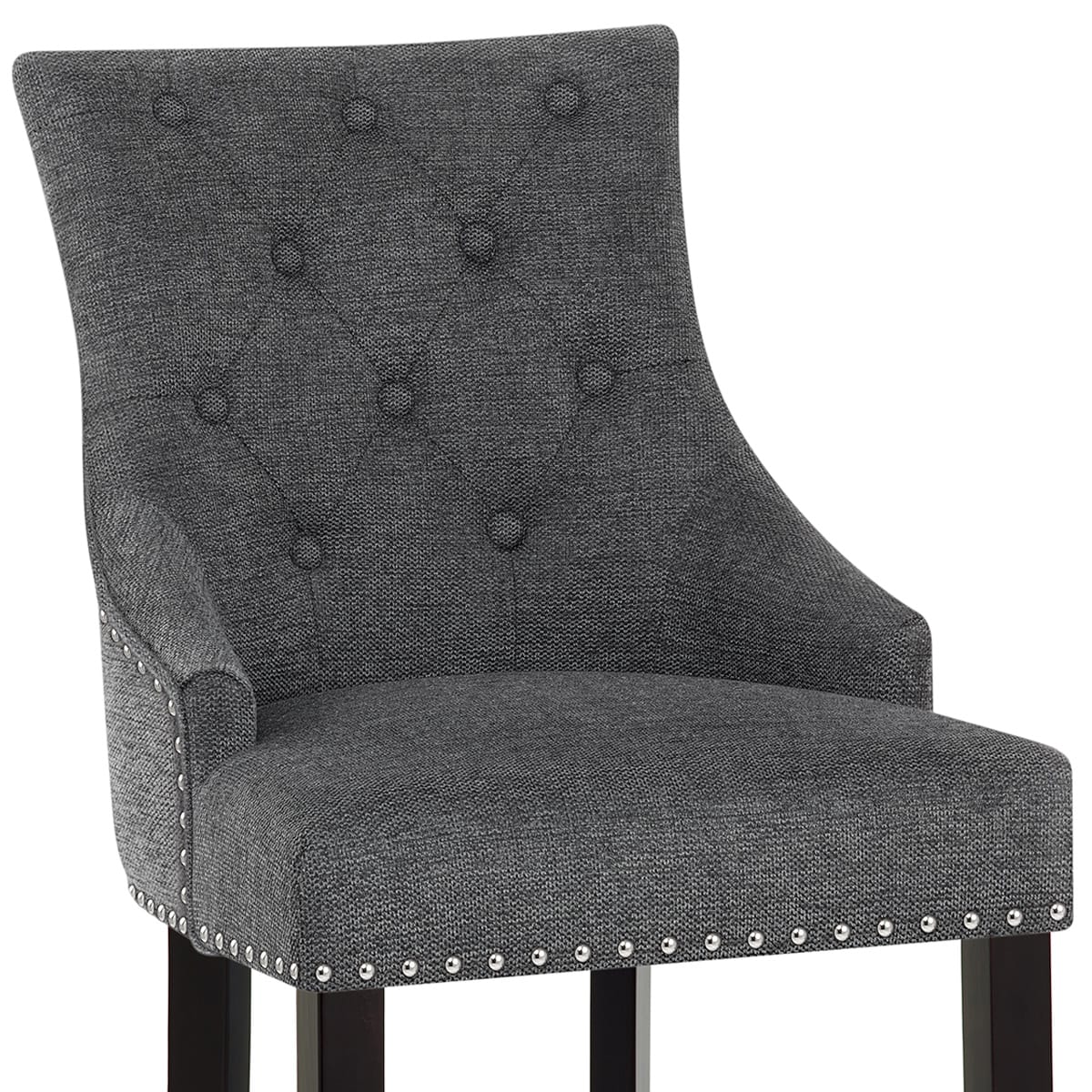 Taburete Madera Tela - Ascot Gris Oscuro