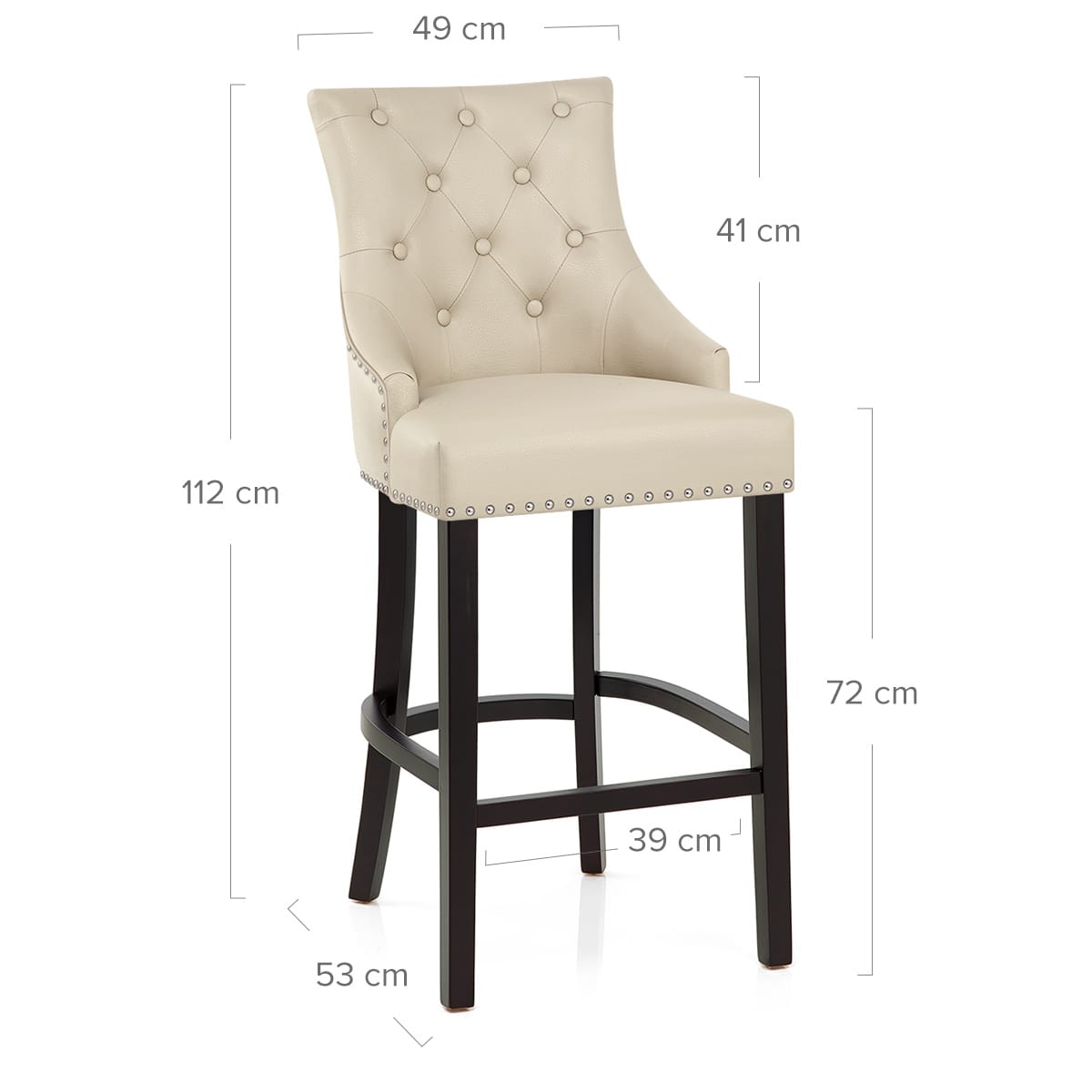 Taburete Cuero Regenerado - Ascot Crema