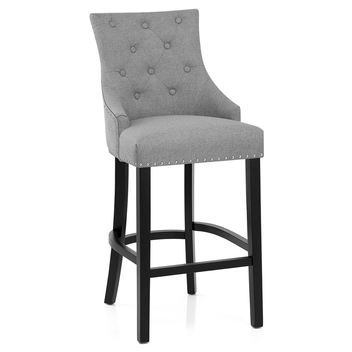 Taburete Madera Tela - Ascot Gris