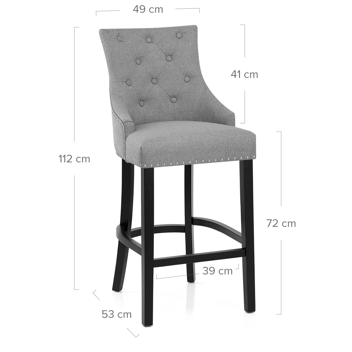Taburete Madera Tela - Ascot Gris