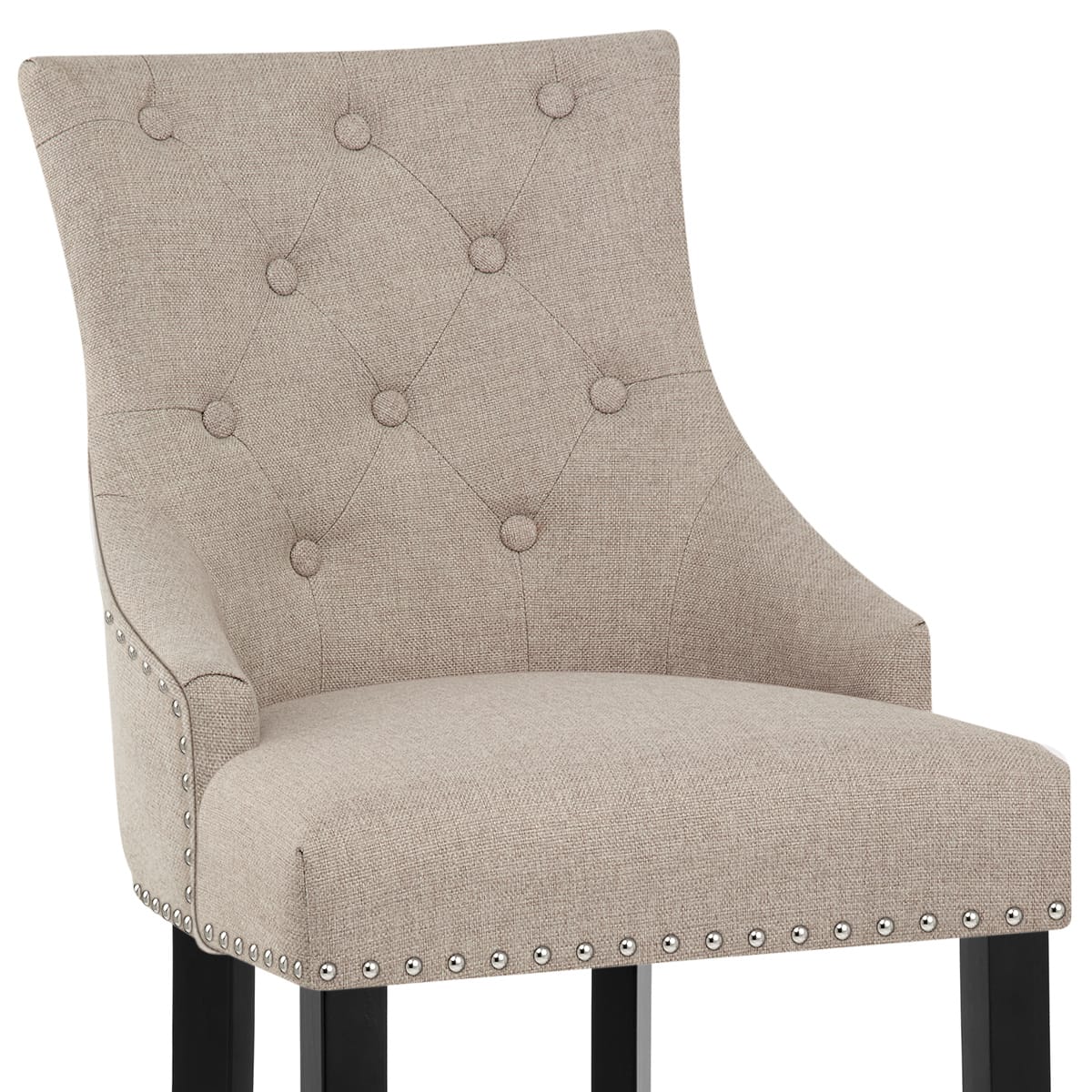 Taburete Madera Tela - Ascot Gris Pardo