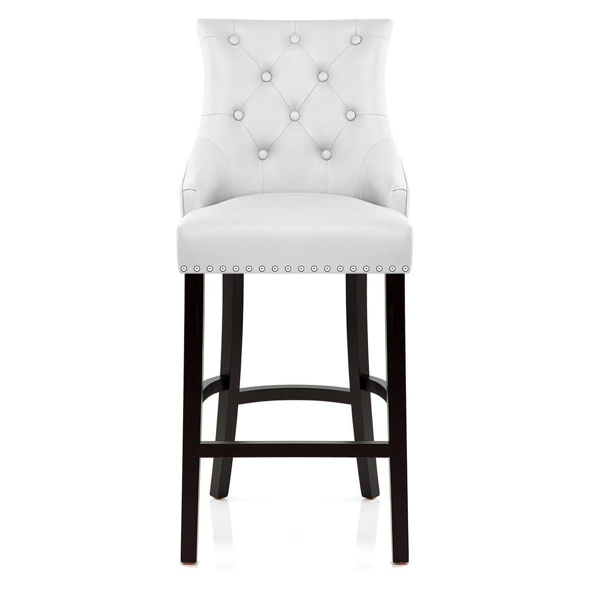 Taburete Cuero Regenerado - Ascot Blanco