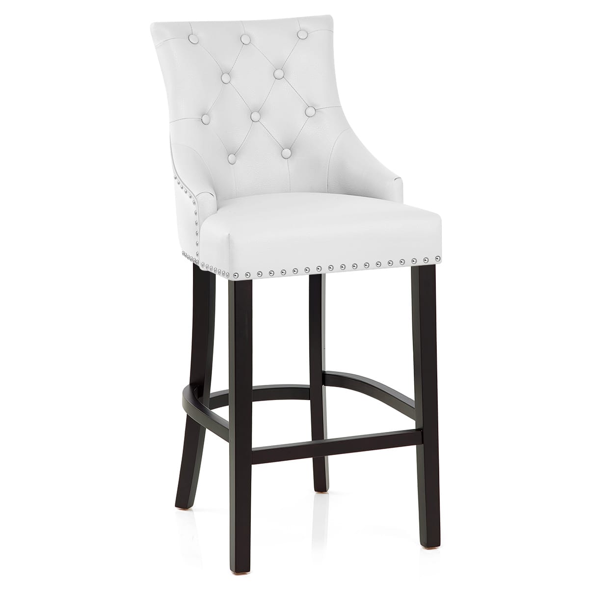 Taburete Cuero Regenerado - Ascot Blanco