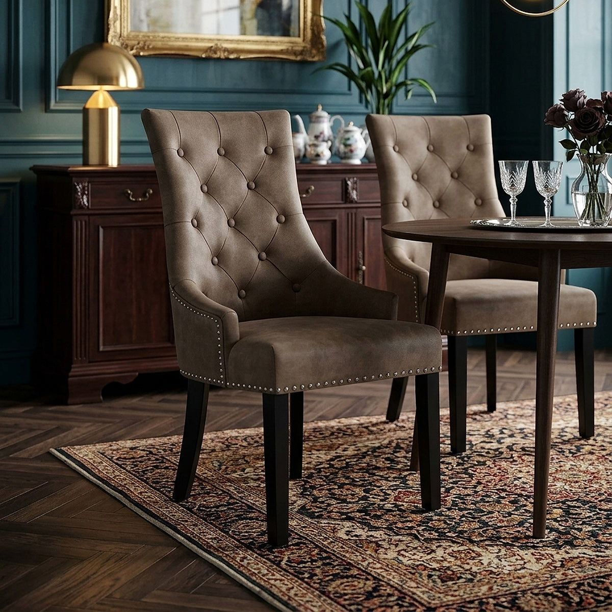 Silla Polipiel Madera - Ascot Marrón