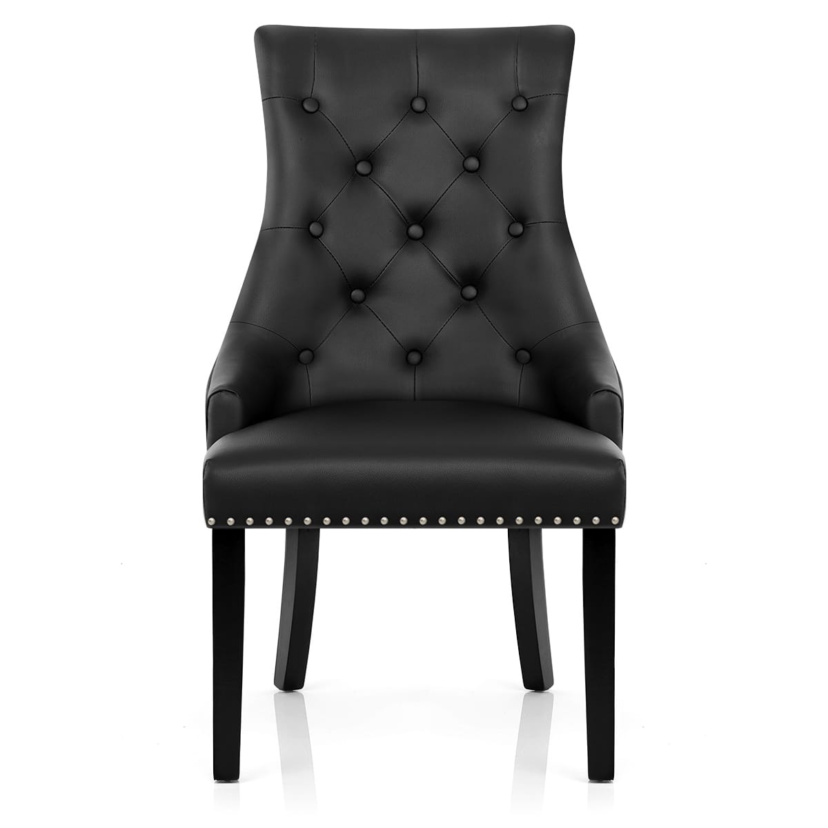 Silla Cuero Regenerado - Ascot Negro