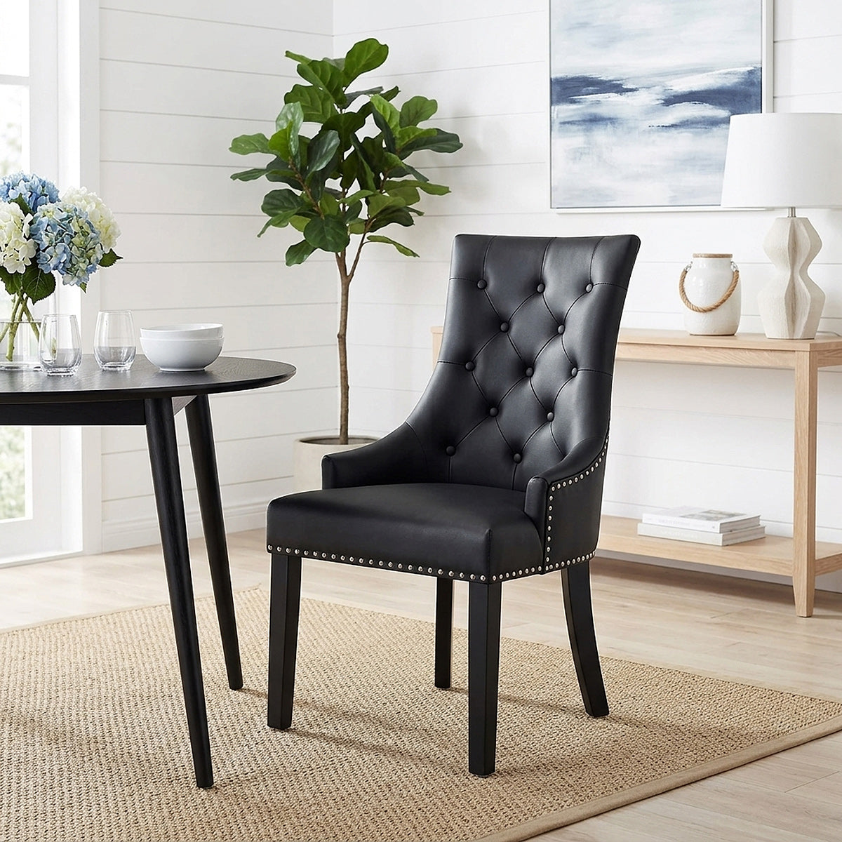 Silla Cuero Regenerado - Ascot Negro