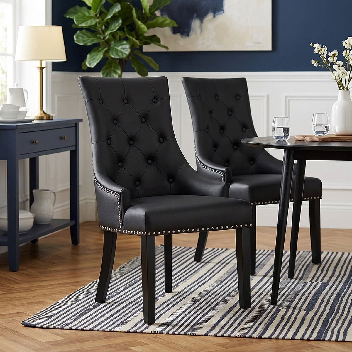 Silla Cuero Regenerado - Ascot Negro
