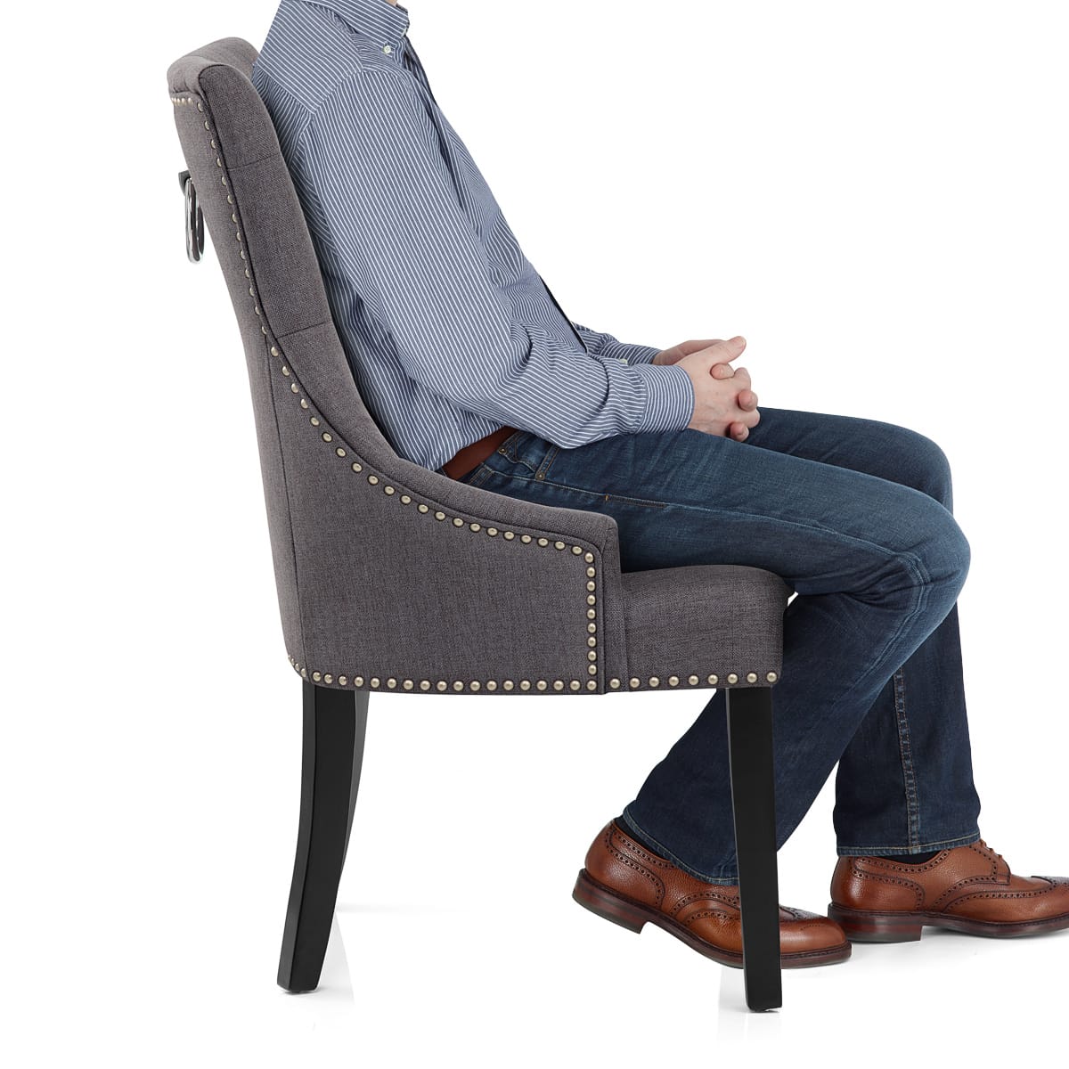 Silla Madera Tela - Ascot Gris Oscuro