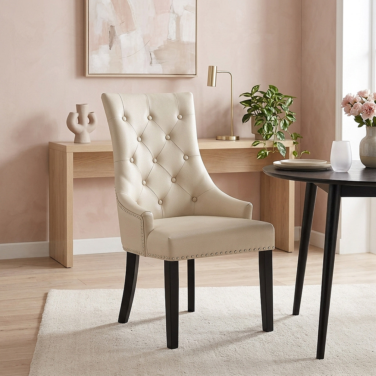 Silla Cuero Regenerado - Ascot Crema