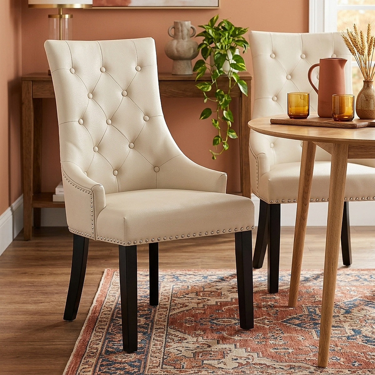 Silla Cuero Regenerado - Ascot Crema
