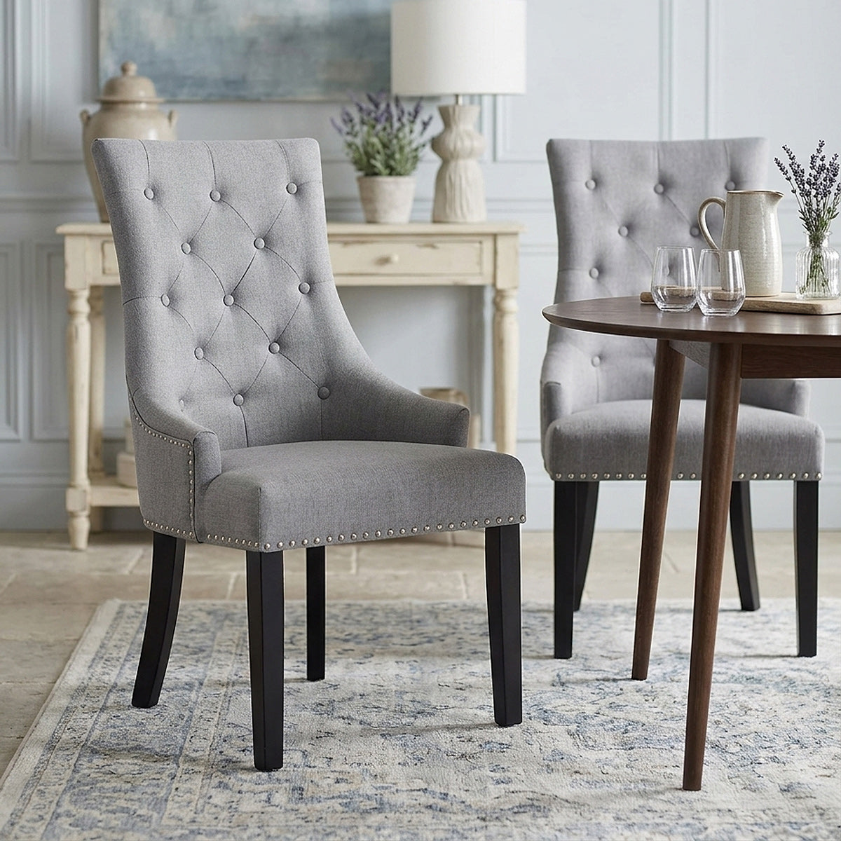 Silla Madera Tela - Ascot Gris