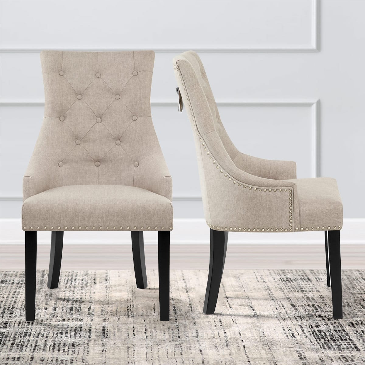 Silla Madera Tela - Ascot Gris Pardo