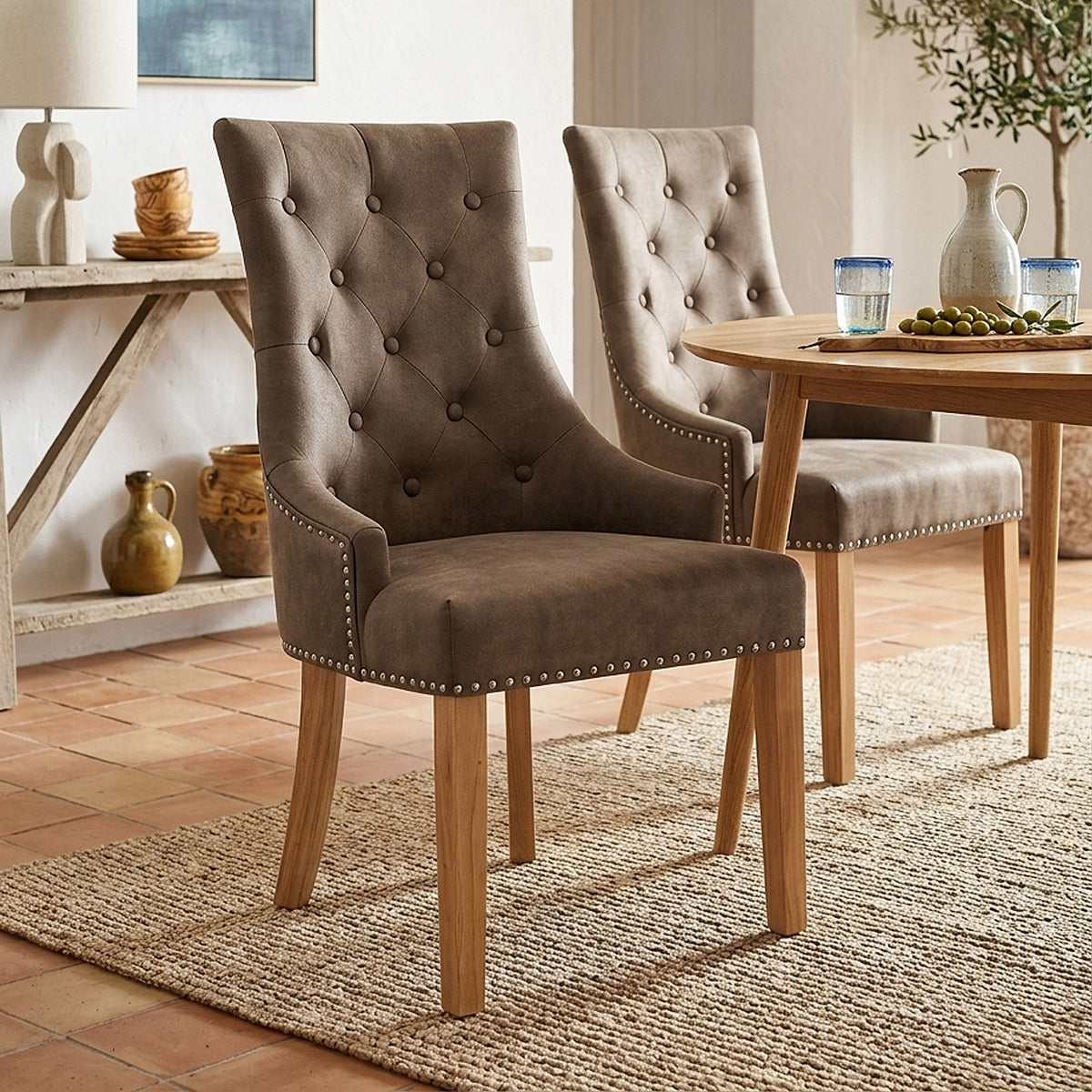 Silla Polipiel Roble - Ascot Marrón