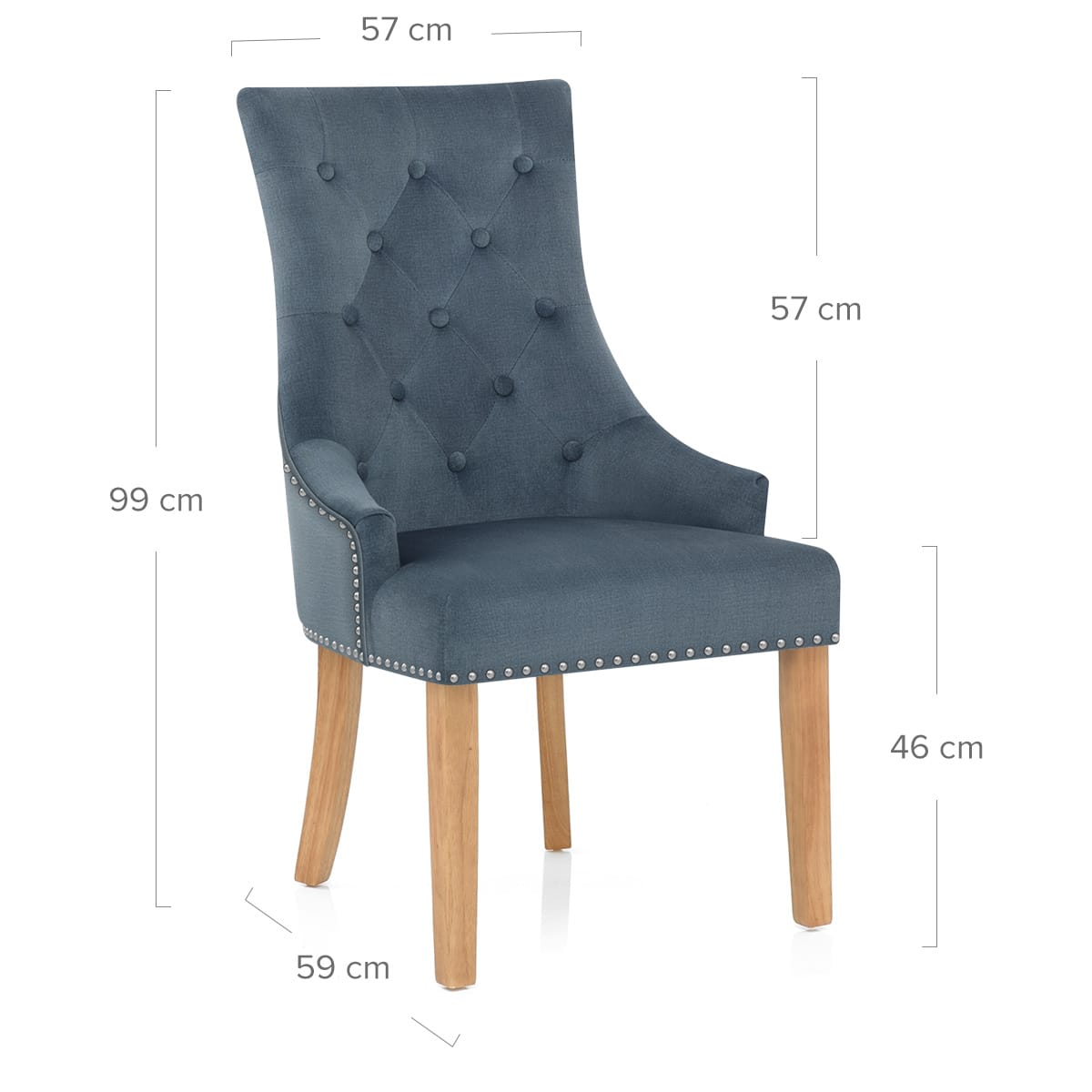Silla Tela Roble - Ascot Azul